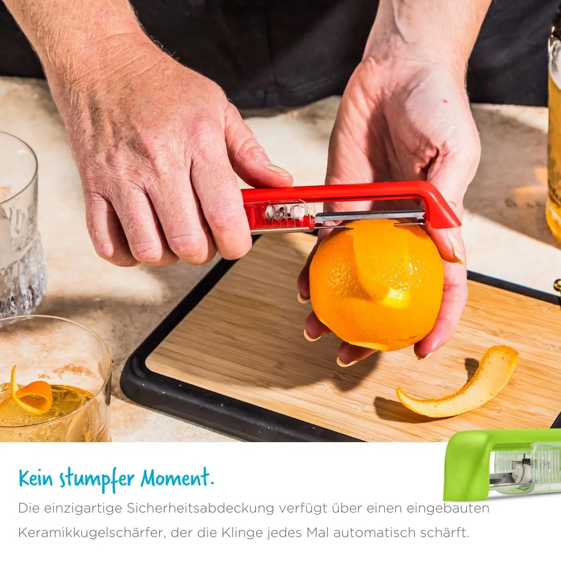 Овочечистка  Dreamfarm SHARPLE Червона з керамічним точилом з японської нержавіючої сталі, фото №6