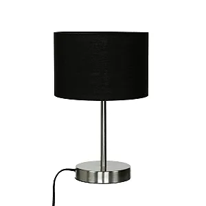 Настільна лампа Licht-Erlebnisse 1x E14 40 Вт 230 В Metal & Fabric Matte Nickel Black synthetic.ua - Фото 1