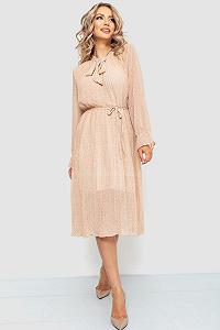 Платье шифоновое свободного кроя цвет бежевый 204R721 synthetic.ua - Фото 1