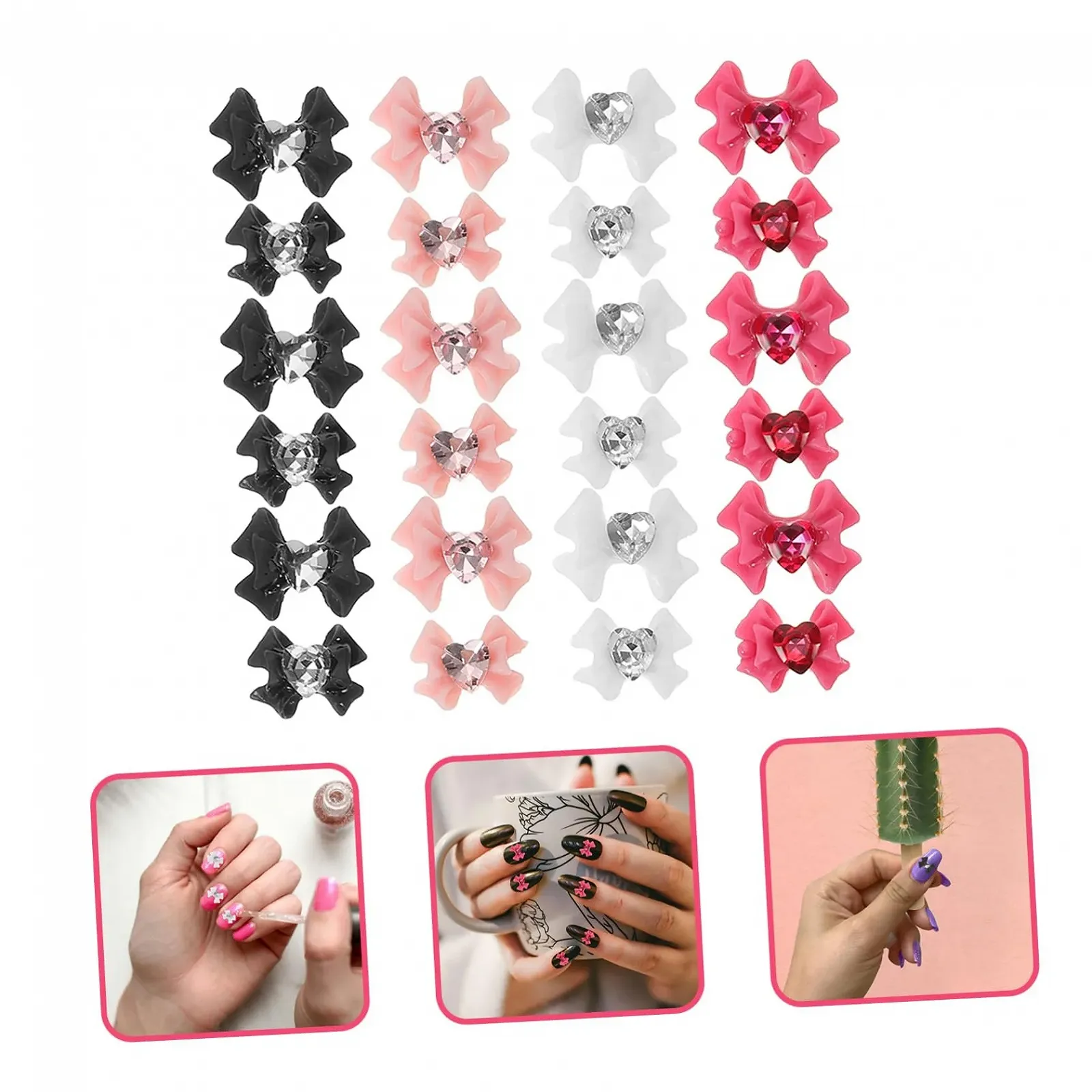 Украшение для ногтей Бантик Beavorty 120 шт., розовый, фото №4 Украшение для ногтей Бантик Beavorty 120 шт., розовый, фото №4