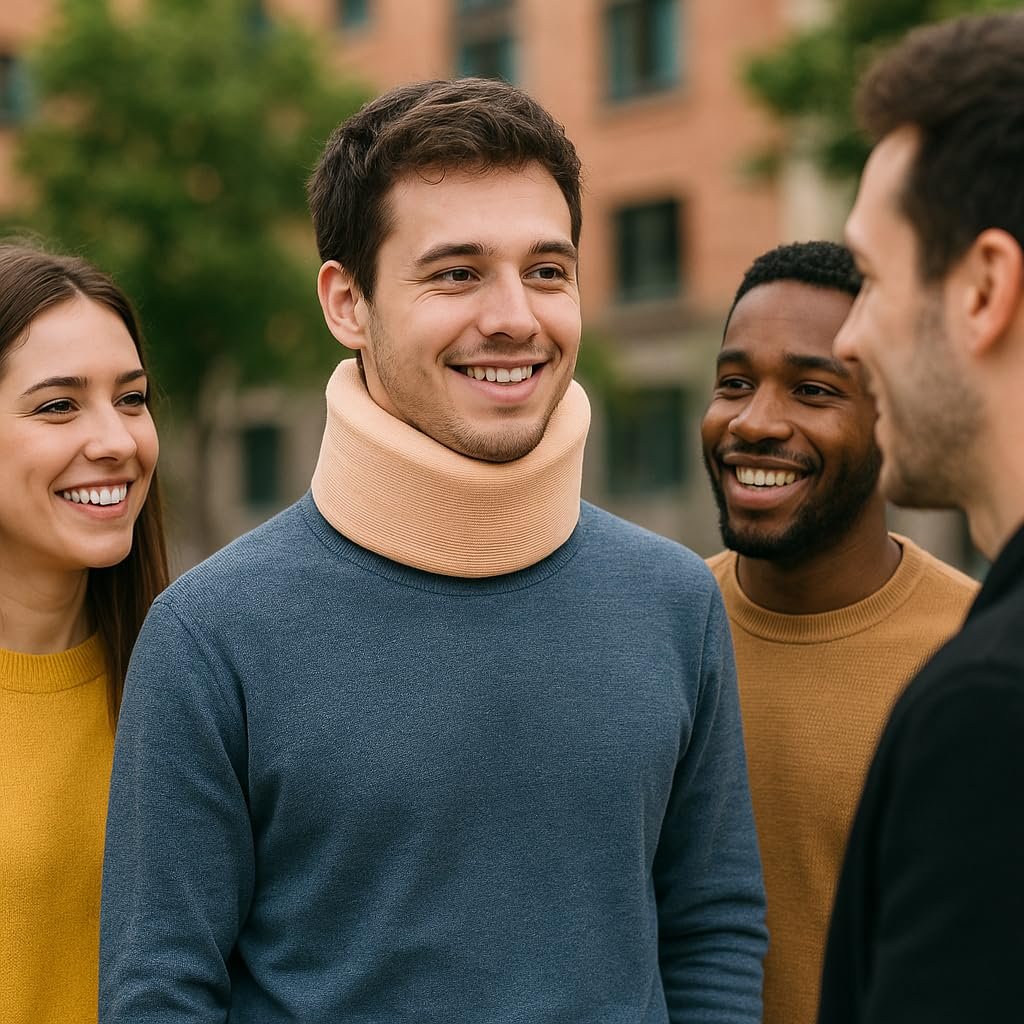 Комір м'який Neck Support Зі знімним чохлом Універсальний розмір Бежевий, фото №5 Комір м'який Neck Support Зі знімним чохлом Універсальний розмір Бежевий, фото №5
