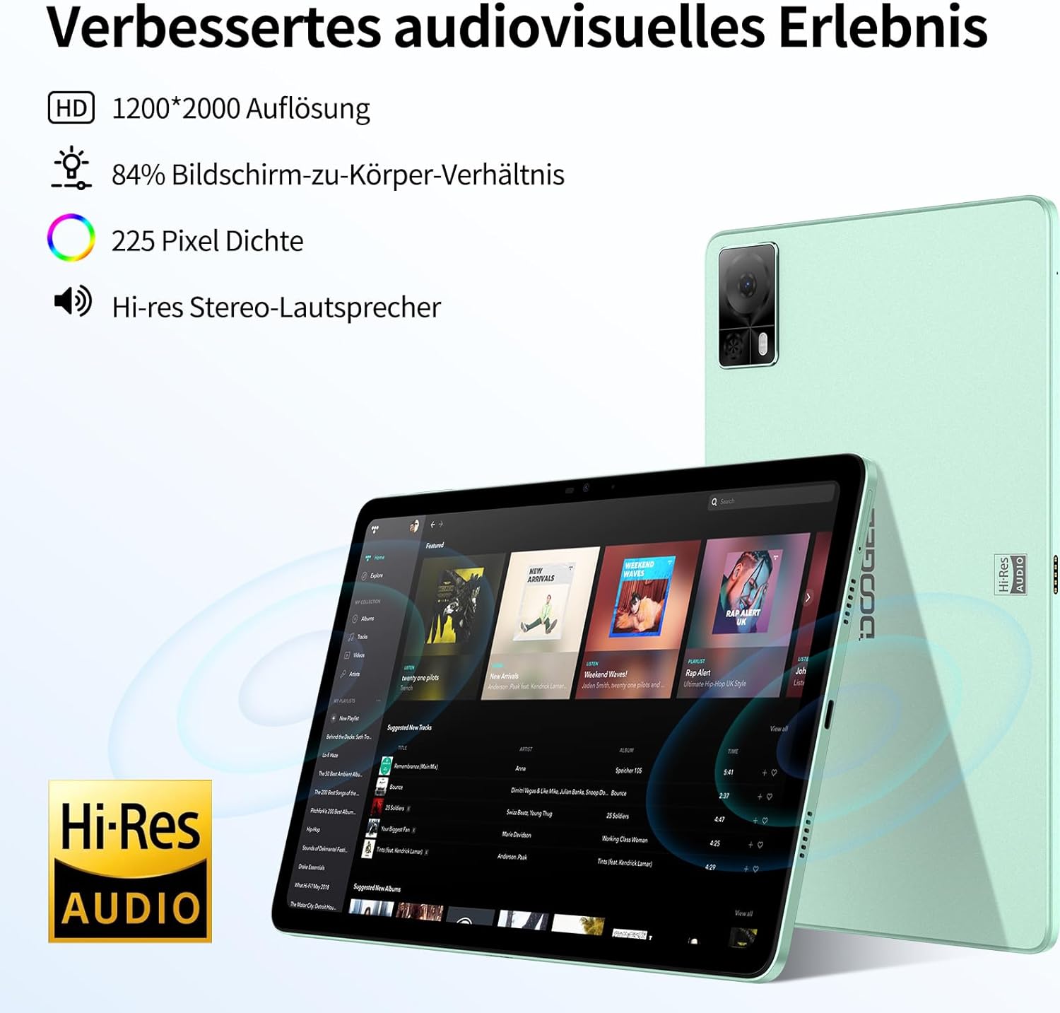 Планшет 10.4" Full HD Doogee T20S (8+7)/128Gb 4G 2-SIM 8 ядер Android 14 7500 mAh Зеленый, фото №3