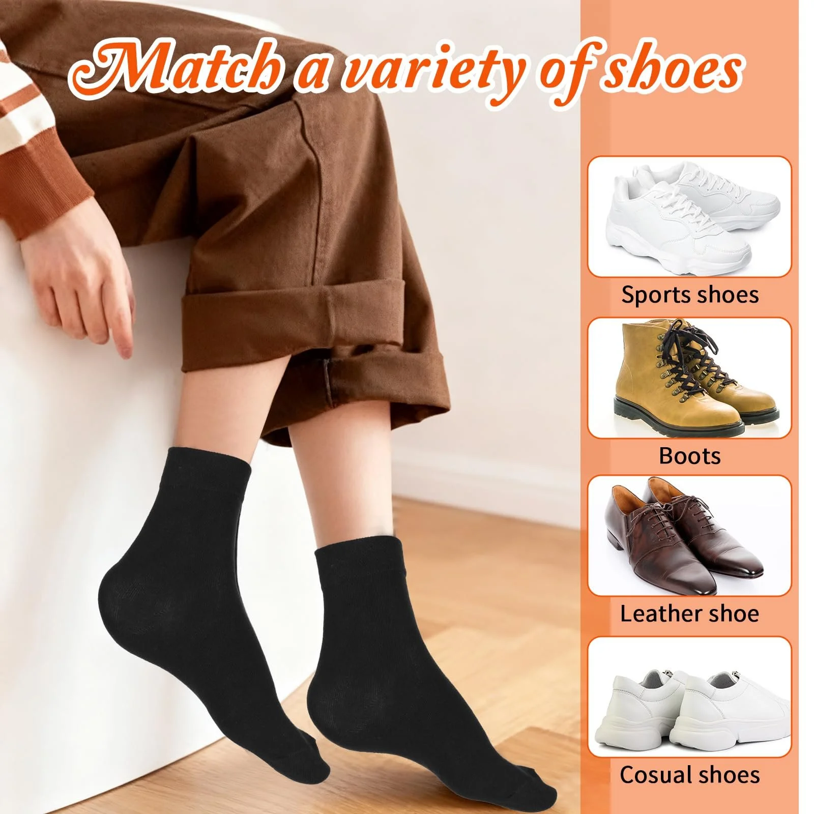 Шкарпетки Vin Beauty Жіночі Спортивні Бавовняні 5 пар, фото №6 Шкарпетки Vin Beauty Жіночі Спортивні Бавовняні 5 пар, фото №6