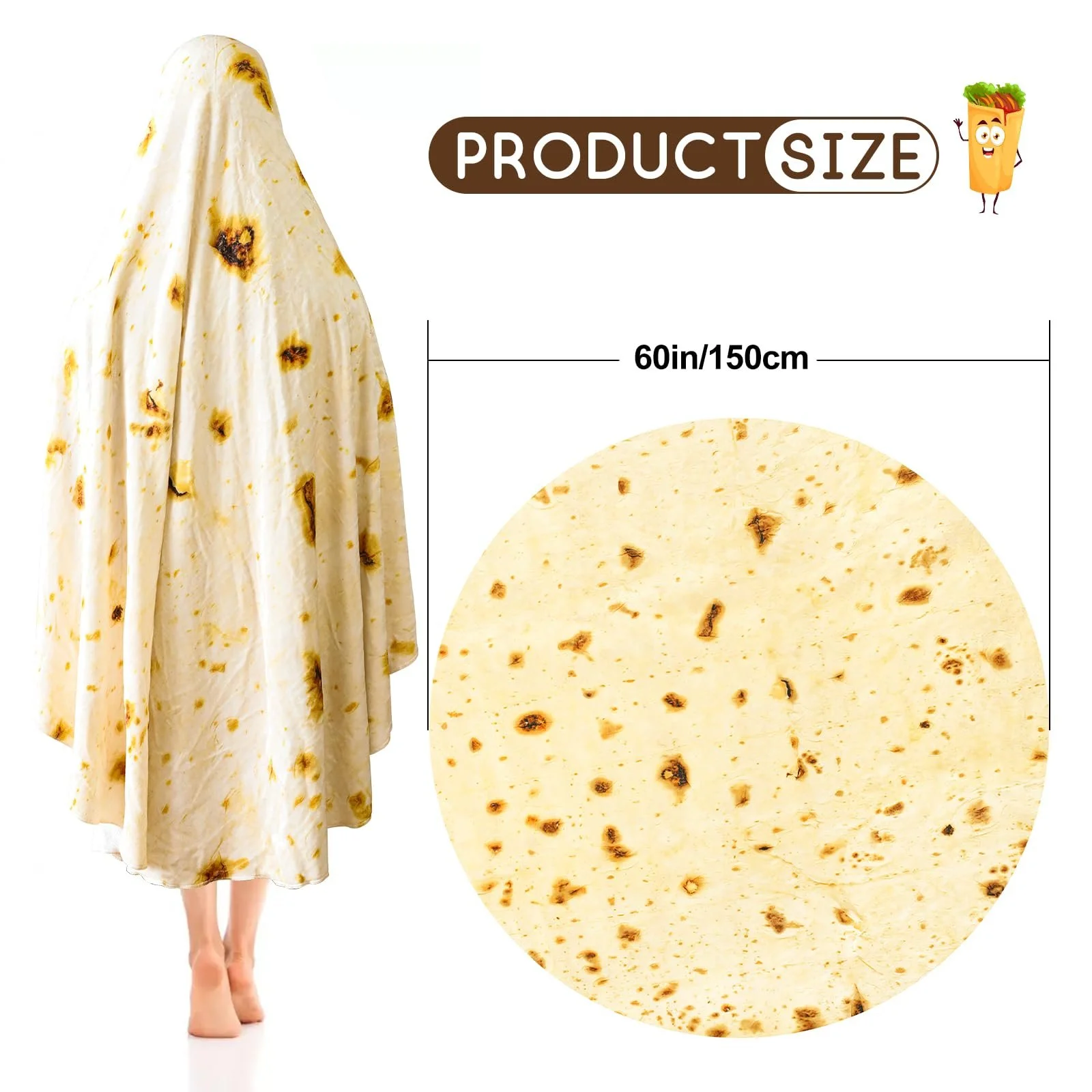 Круглый Плед Ohok Giant, Уютная Фланелевая Ткань, Пушистый Плед, Теплый Плед, Плед для Дивана для Внутреннего и Наружного Использования, Подарки для Семьи, фото №7