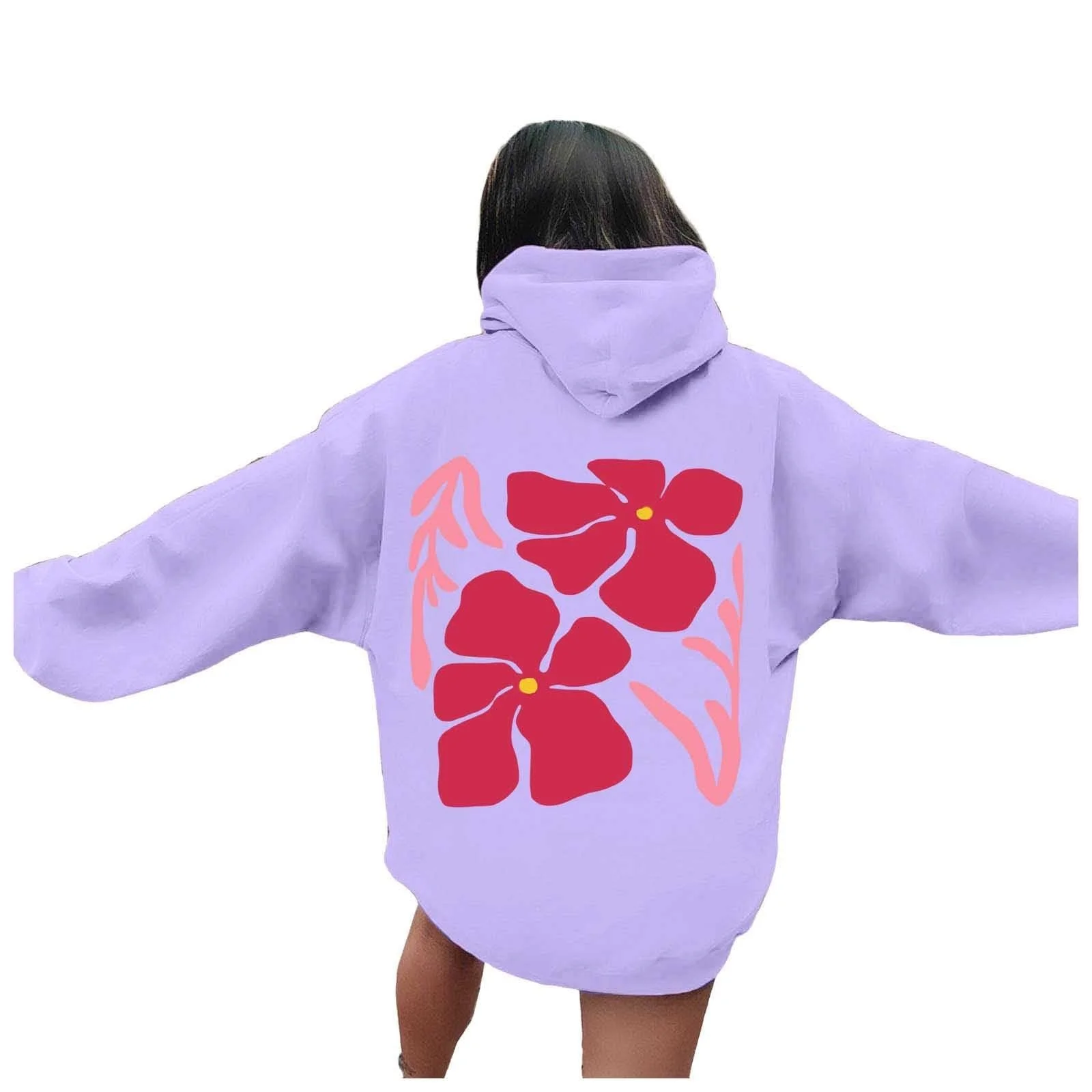 Женский Худи blackprint Классический Пуловер Цветной Блок с Карманом Черный принт, фото №1