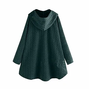 Жіноча перехідна куртка L флісова підкладка Однотонна з боковими гудзиками З капюшоном synthetic.ua - Фото 1