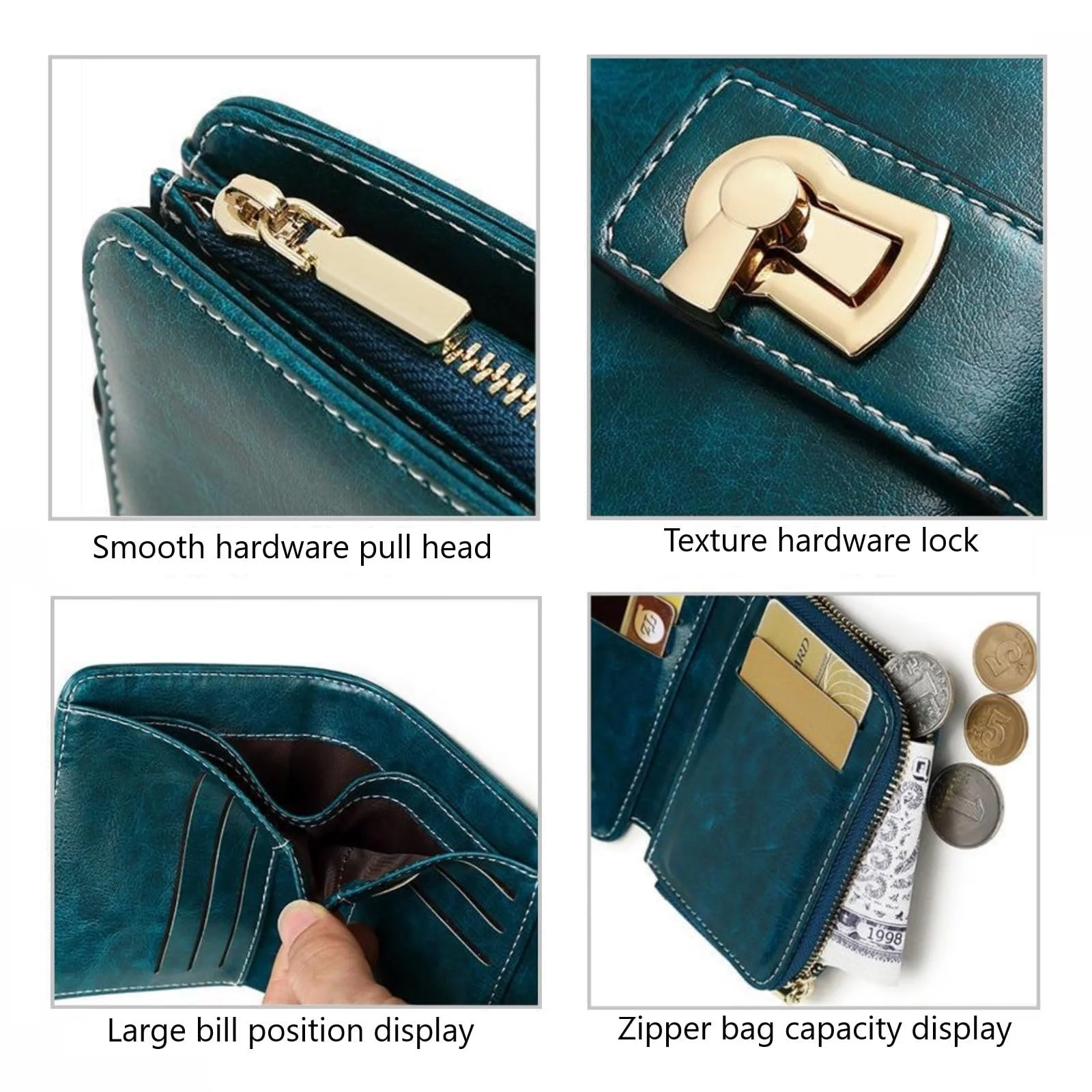 Кошелек Severnier Женский из натуральной кожи с RFID защитой синий Fashionable, фото №4 Кошелек Severnier Женский из натуральной кожи с RFID защитой синий Fashionable, фото №4