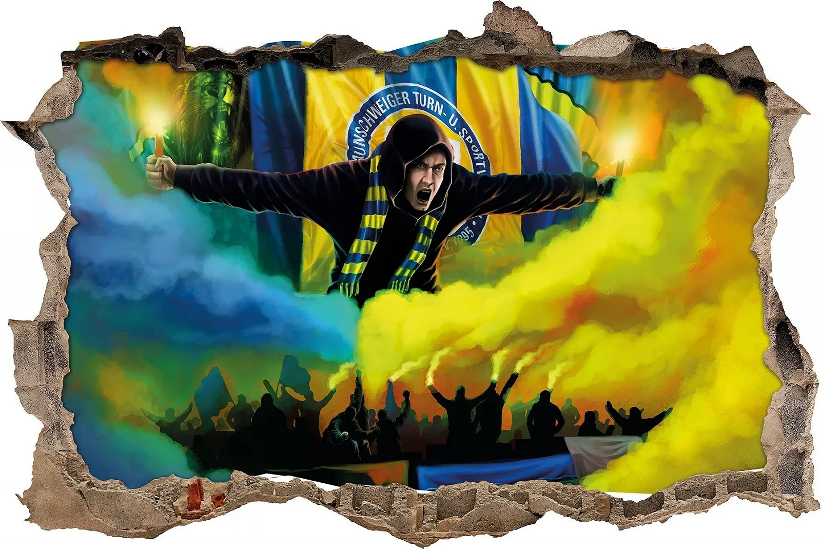 3D Наклейки на стену Ultras Braunschweig Art, фото №1 3D Наклейки на стену Ultras Braunschweig Art, фото №1