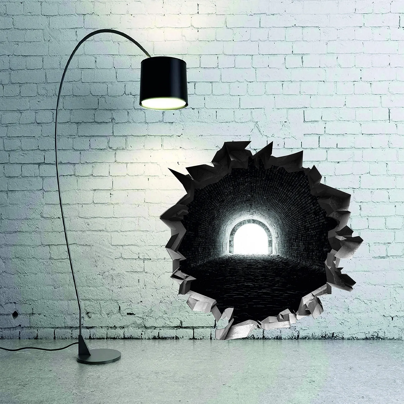 Наклейка на стіну WallArtML145 Tunnel Mauerloch 3D-ефект 72 x 70 см, фото №3