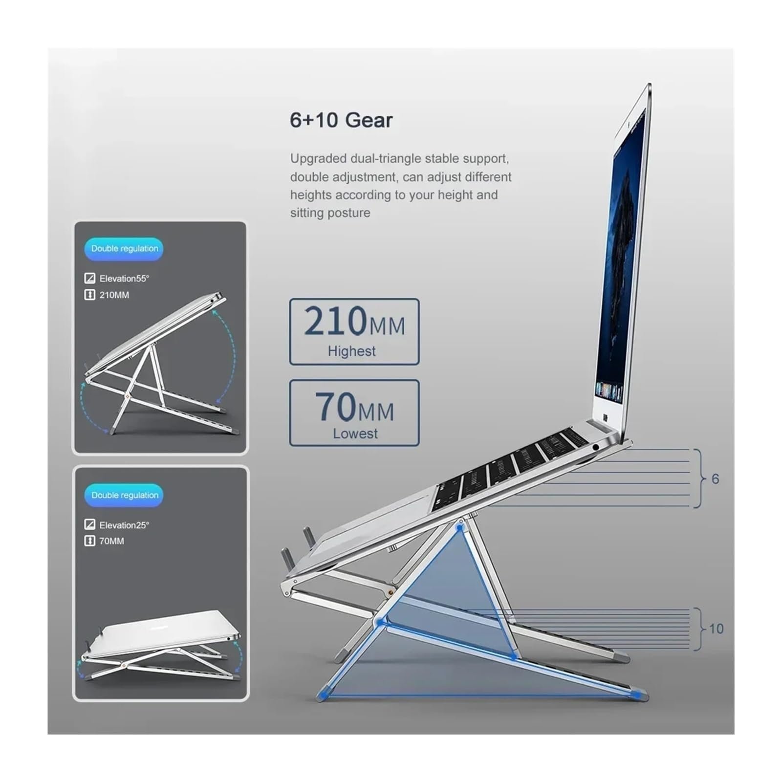 Подставка для ноутбука Мини Портативная складная подставка-охладитель для компьютера, фото №4