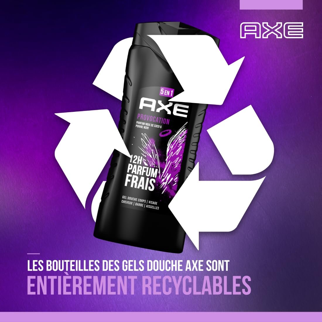 Гель для душу AXE Provocation 5-в-1 Кокос та чорний перець 400 мл宣, фото №7