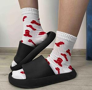 Мужские молодежные носки высокие демисезонные белые 39 - 44 размер synthetic.ua - Фото 1