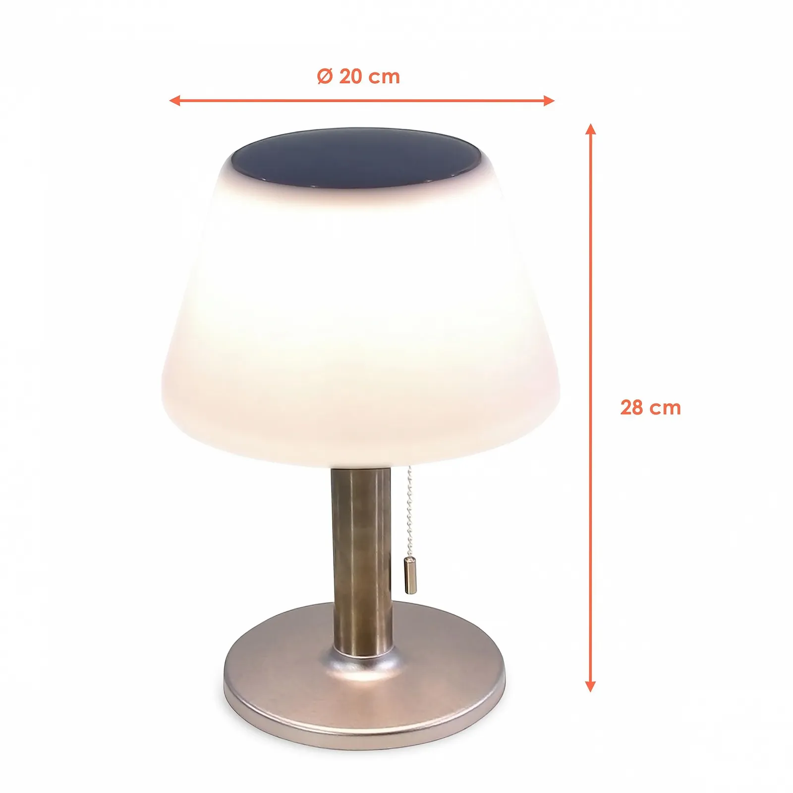 Настільна лампа Spetebo LED Solar 10 LED 27.5 x 19.5 см Біла зі сріблястим, фото №2