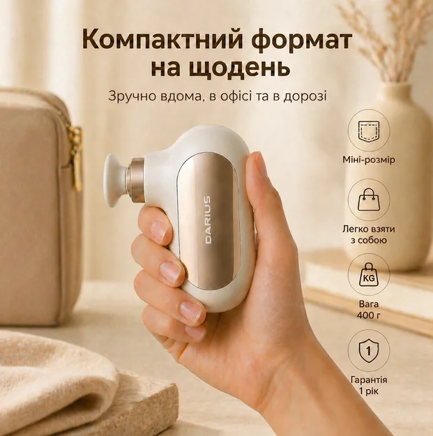 Перкуссионный ручной массажер Darius DRS-8000Q для тела и головы, 4 режима, Type-C, 4 насадки, фото №12 Перкуссионный ручной массажер Darius DRS-8000Q для тела и головы, 4 режима, Type-C, 4 насадки, фото №12