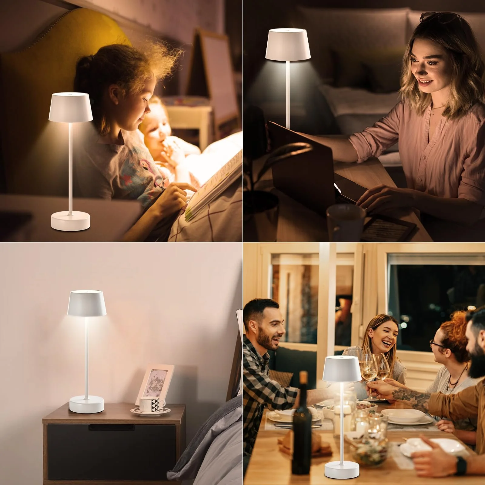 Настільна лампа LQWELL LED KT11332-1A Сенсорна USB Type-C Білий Bound, фото №7