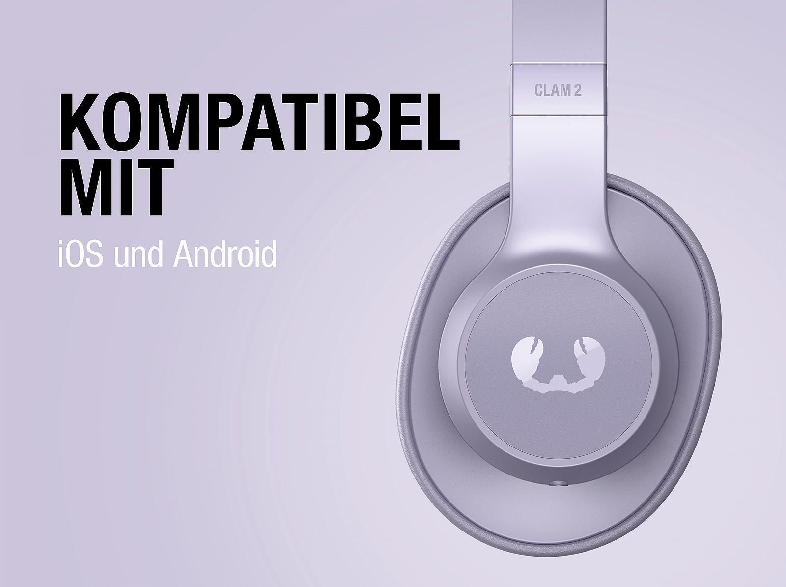 Беспроводные наушники Fresh 'n Rebel Clam 2 Over-Ear Bluetooth 80 часов воспроизведения с микрофоном складные режим окружающего звука быстрая зарядка аудиовход веганская кожа (Dreamy Lilac), фото №4