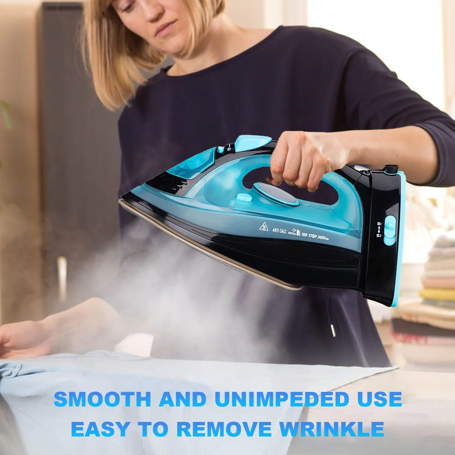 Праска бездротова парова 2400 W з керамічним покриттям та самоочищенням, фото №3