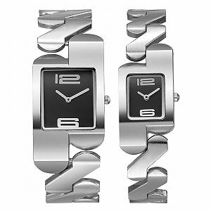 Парные часы Прямоугольные партнерские часы Аналоговые кварцевые часы для пары Часы дружбы Мужские Женские Повседневные часы с металлическим ремешком зигзаг и квадратным циферблатом Золотой/Серебряный - Фото 1