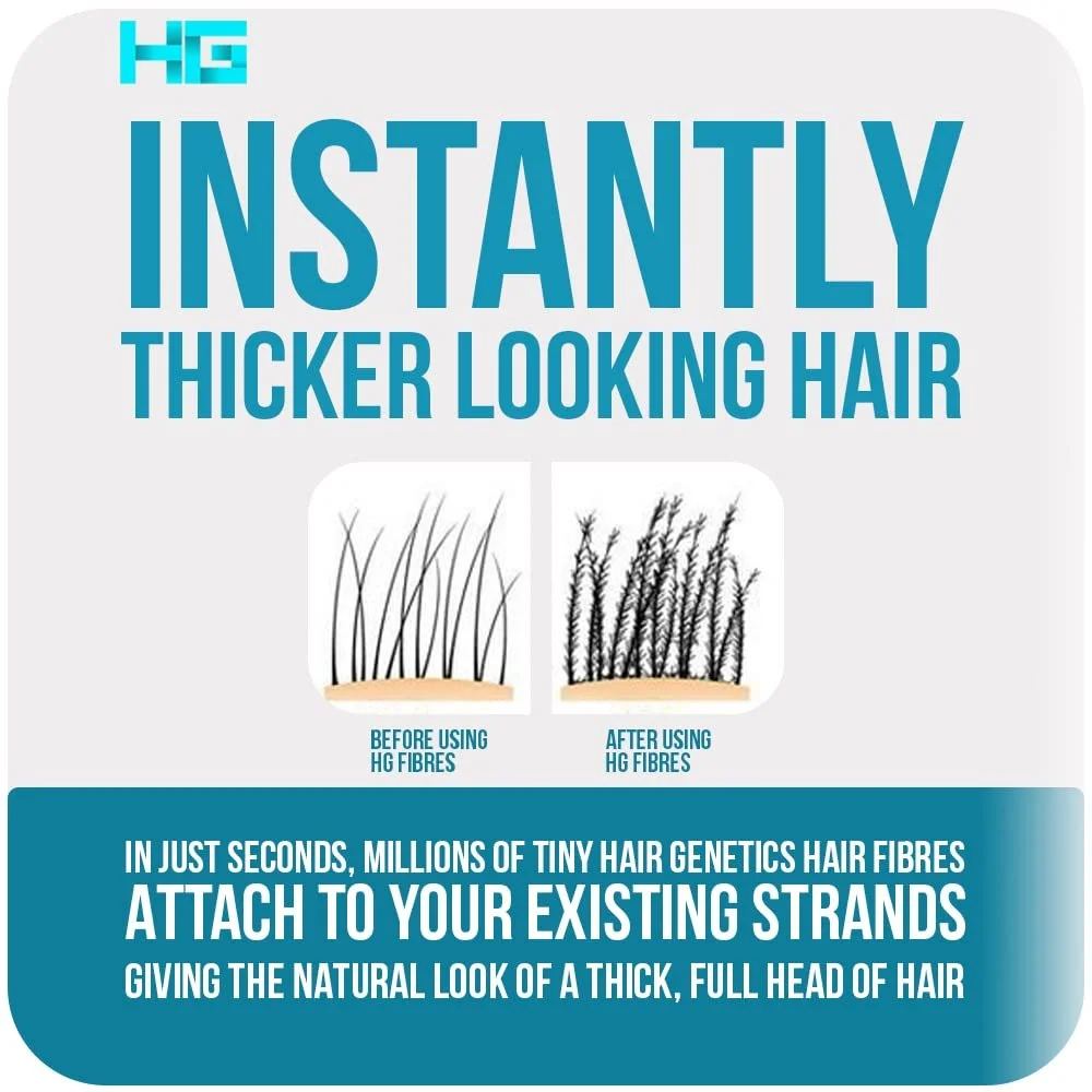 Волокна для загущення волосся Темно-коричневі Hair Genetics 22 г, фото №4