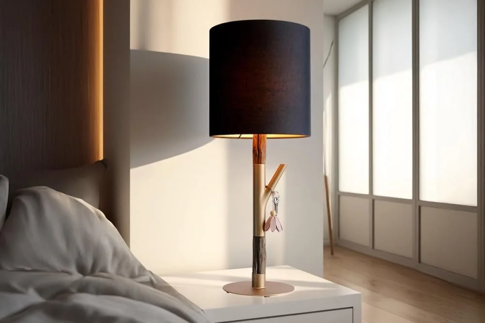 Настільна лампа invicta INTERIOR Jewellery 75 см Масив дерева Чорний/Золотий/Натуральний, фото №3