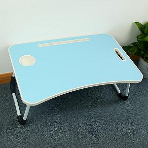 Столик для ноутбука Регулируемый складной с подставкой для чашки и нескользящей подушкой Синий synthetic.ua - Фото 1