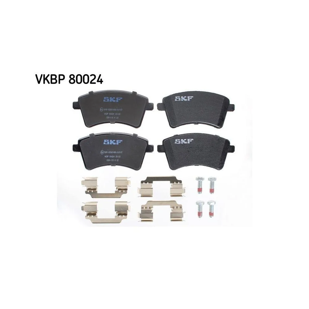 Комплект гальмівних колодок, дискове гальмо SKF VKBP 80024 для MERCEDES-BENZ RENAULT, фото №1