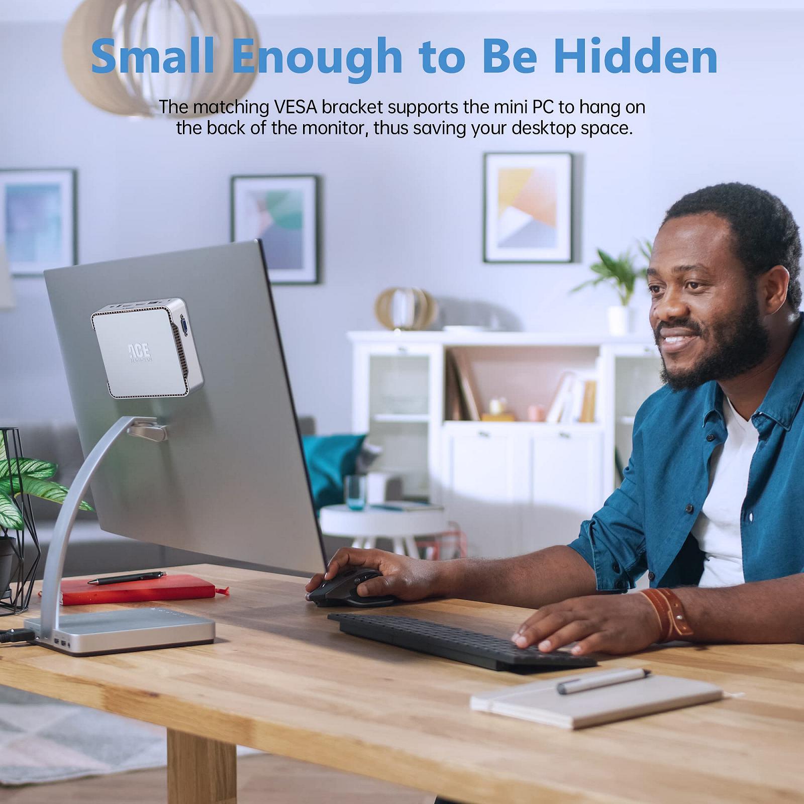 Міні ПК ACEMAGICIAN Celeron N5105 12GB DDR4 256GB SSD чорний, фото №6