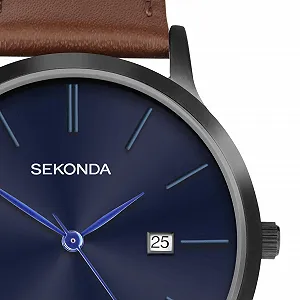 Чоловічий Кварцовий Годинник Sekonda Bergen з аналоговою індикацією дати та шкіряним ремінцем, 39 мм synthetic.ua - Фото 1