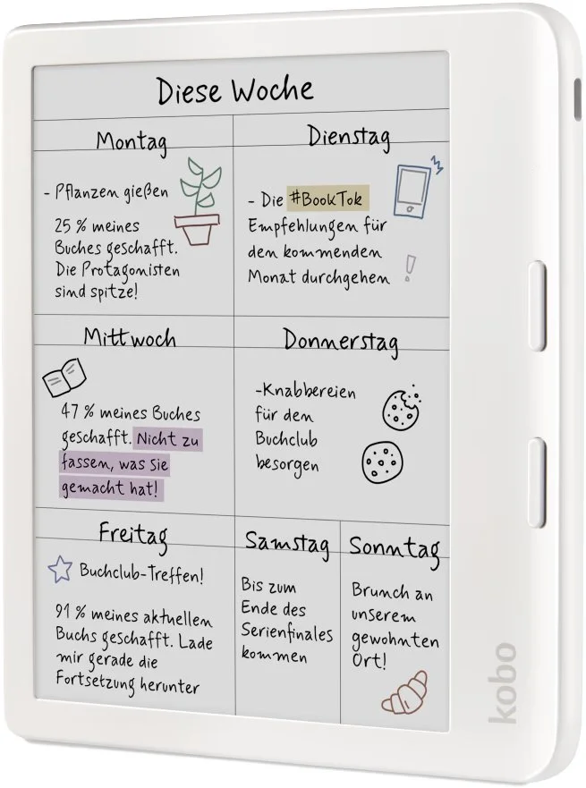 Электронная книга 7" Kobo Libra 2 / 32 ГБ / Linux / Wi-Fi / Bluetooth / Сенсорный E-Ink экран (1264 × 1680) / Настраиваемая яркость / Влагозащищенность IPX8 / До 3 недель работы от батареи / Белая, фото №3