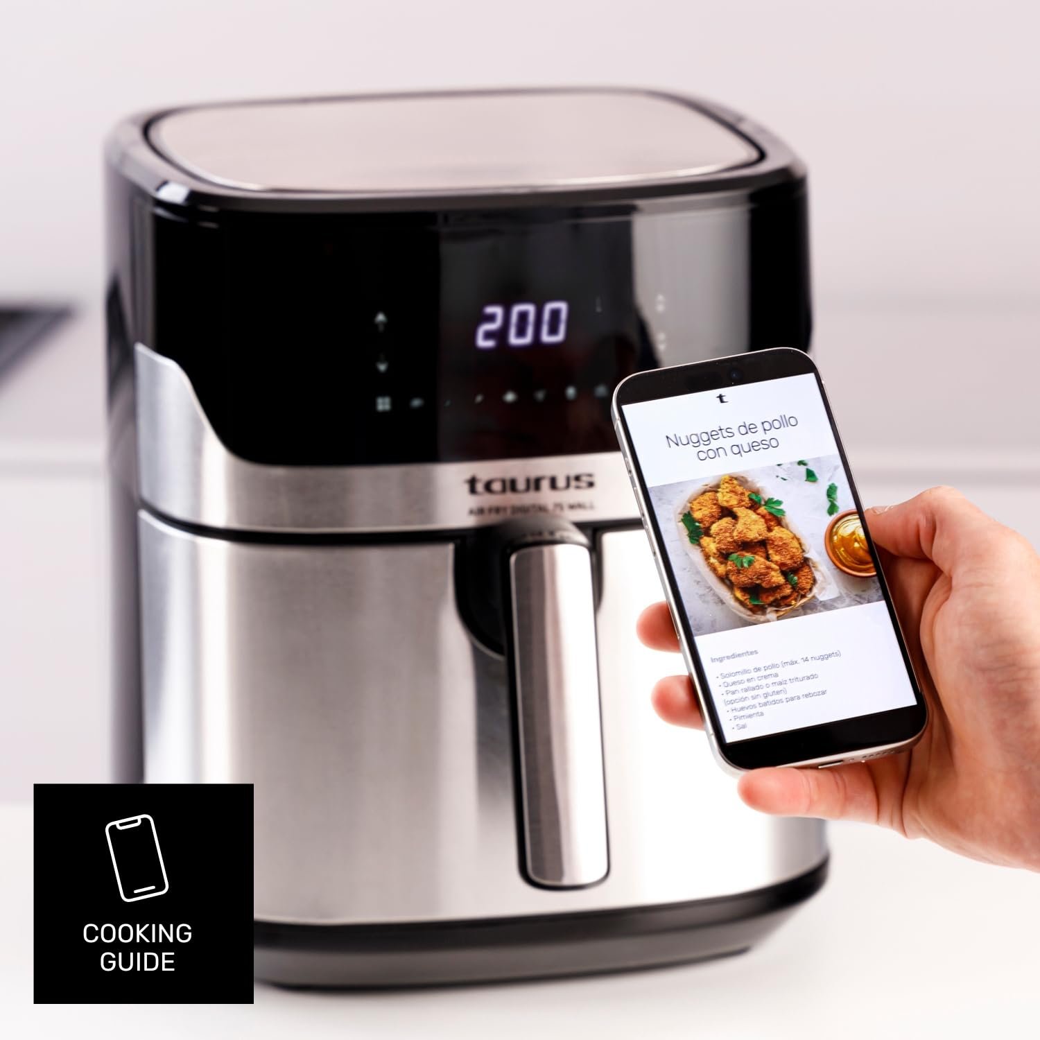 Мультипечь Taurus Air Fry Digital 7S 1600 Вт 6.5 л 8 программ с разделителем Черная, фото №8 Мультипечь Taurus Air Fry Digital 7S 1600 Вт 6.5 л 8 программ с разделителем Черная, фото №8
