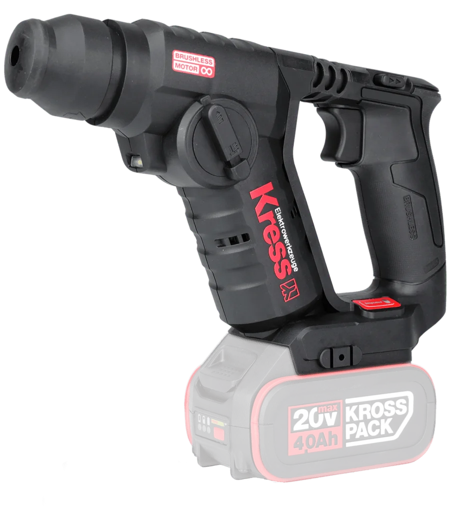 Аккумуляторный перфоратор Kress KUC50.91 / BL / 1.7Дж / SDS+ / Черный, фото №3 Аккумуляторный перфоратор Kress KUC50.91 / BL / 1.7Дж / SDS+ / Черный, фото №3