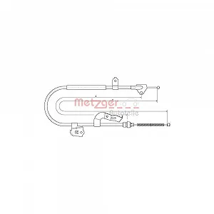 Трос стояночного тормоза METZGER 10.4510 для CITROËN задний правый - Фото 1