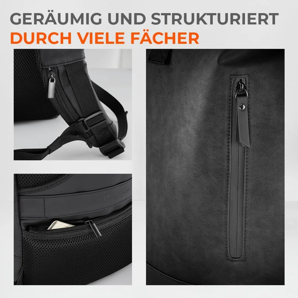Рюкзак Rolltop LANGENBERG NAP 22L з кріпленням до валізи, фото №2 Рюкзак Rolltop LANGENBERG NAP 22L з кріпленням до валізи, фото №2