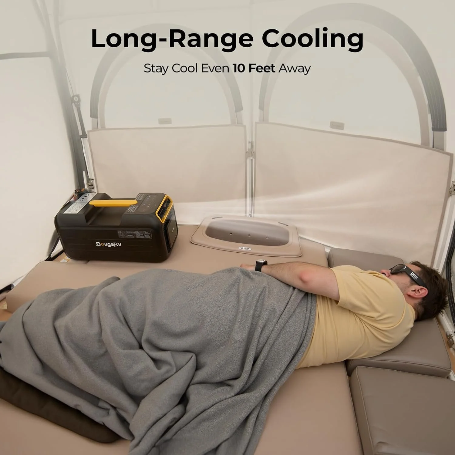 Мобильный кондиционер BougeRV 3500 BTU AC 100V-240V 5-в-1 для кемпинга, фото №3