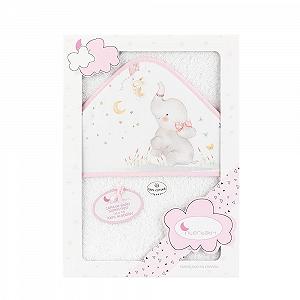 Полотенце с капюшоном Interbaby Elephant Белый Розовый Розовый - Фото 1