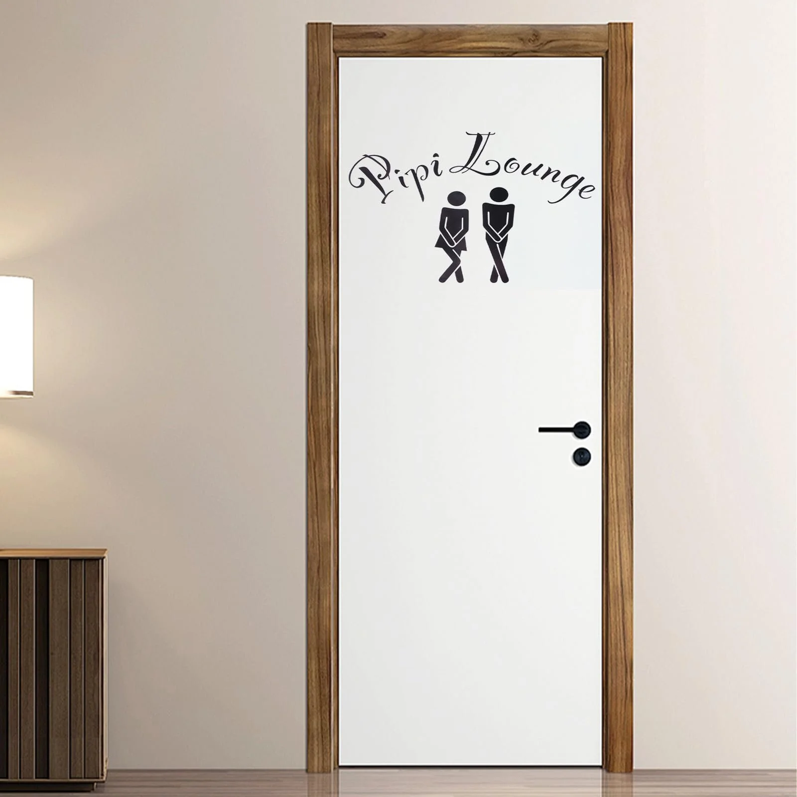 Набір з 2 наклейок на туалет Pipi Lounge Символи чоловіка та жінки Чорний, фото №5