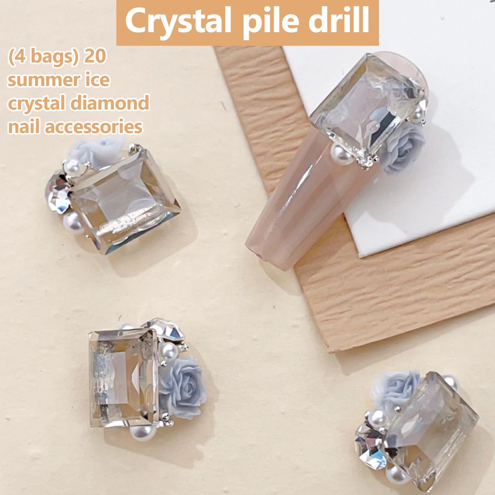 Стрази Квіткові Прямокутні Різнокольорові 4 шт, фото №4