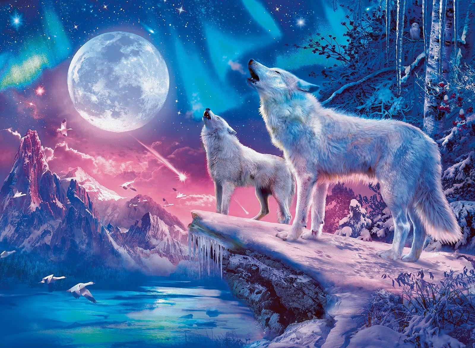 Пазл Ravensburger Wolf in the Northern Lights 12000476 500 елементів, фото №1