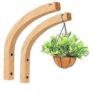 Держатели для растений Kaxich Деревянные настенные кронштейны 2 шт. для кашпо и фонарей - Фото 1