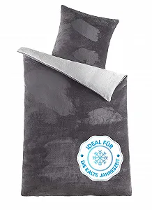 Купити Постільна білизна Kuscheli, зимовий плюш, 135 x 200 см, двостороння, підодіяльник, наволочка - Фото 1 Постільна білизна Kuscheli, зимовий плюш, 135 x 200 см, двостороння, підодіяльник, наволочка - Фото 1