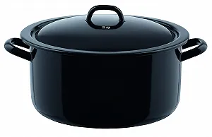 Кастрюля Riess Classic Dwarfs 0248-017 Giant 32 см эмалированная Черная synthetic.ua - Фото 1