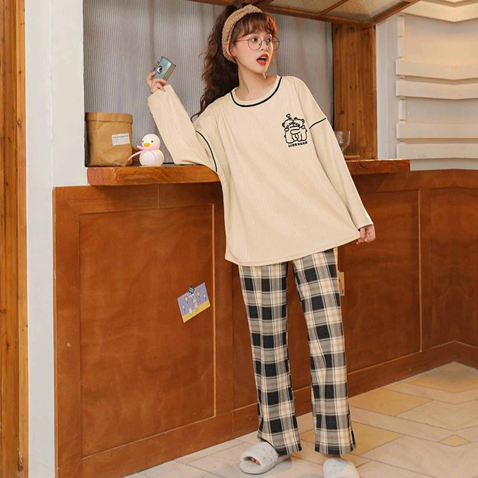 Піжама GOSO Для дівчат Мультфільм Принт Топи і Довгі Штани, фото №5