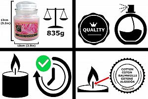 Свеча Simply Sublime Scents Luxury Rose Garden В стеклянная банка средняя Розовая synthetic.ua - Фото 1