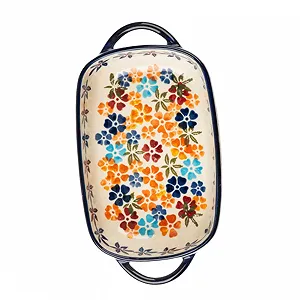 Форма для випікання BESTYASH керамічна прямокутна з подвійними ручками легка - Фото 1