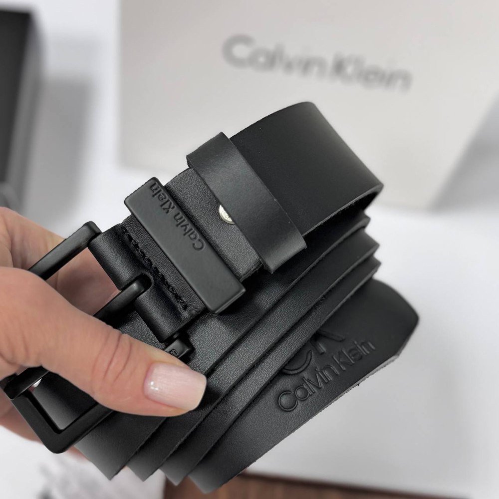 Чоловічий ремінь з натуральної шкіри брендовий Calvin Klein, фото №8
