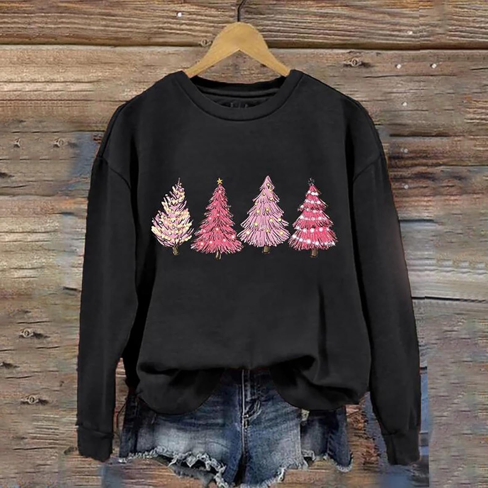 Женский Свитшот Generisch Без Капюшона Кружевные Топы Базовая Туника Свободного Кроя Женский Пуловер Длинный Рождественский Джемпер Женские Полосатые Хеллоуин Футболки Топы, фото №2