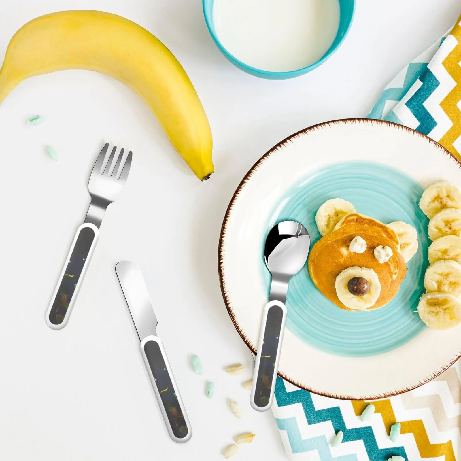 Дитячий набір столових приборів з трьох предметів Gelbe Rosen Sternennacht, фото №6 Дитячий набір столових приборів з трьох предметів Gelbe Rosen Sternennacht, фото №6