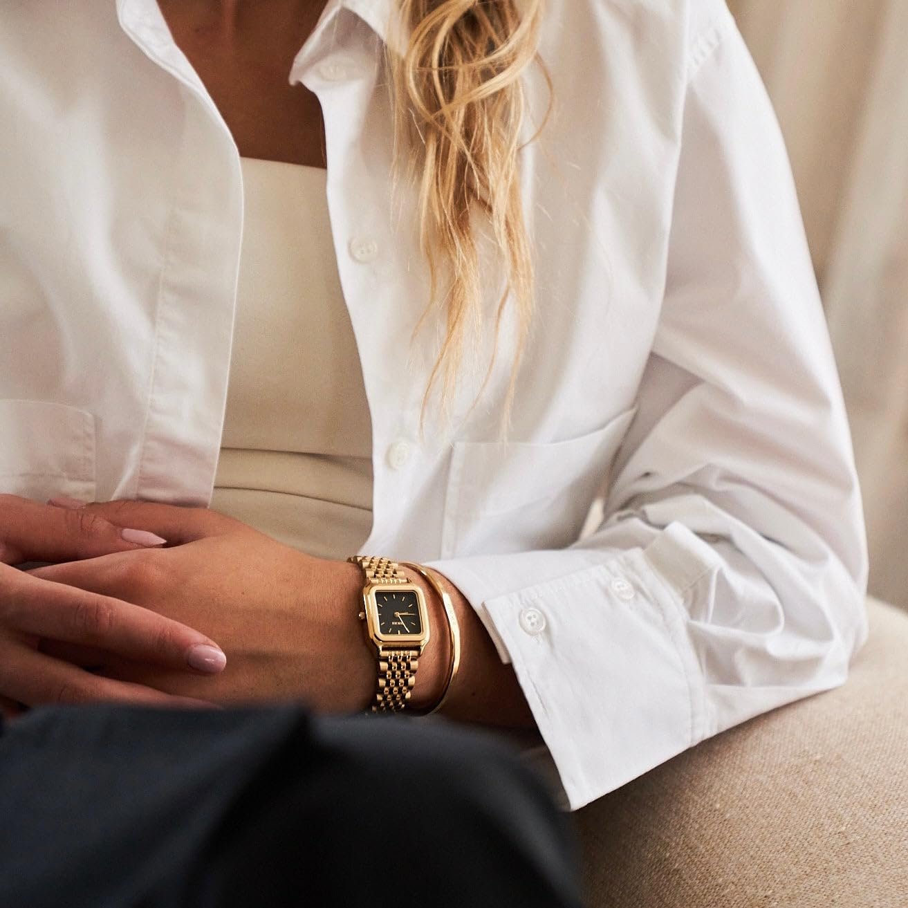 Жіночий годинник BURKER Браслет з ланками Нержавіюча сталь Аналоговий Кварцовий 3 ATM Водонепроникний Золотий Чорний, фото №6