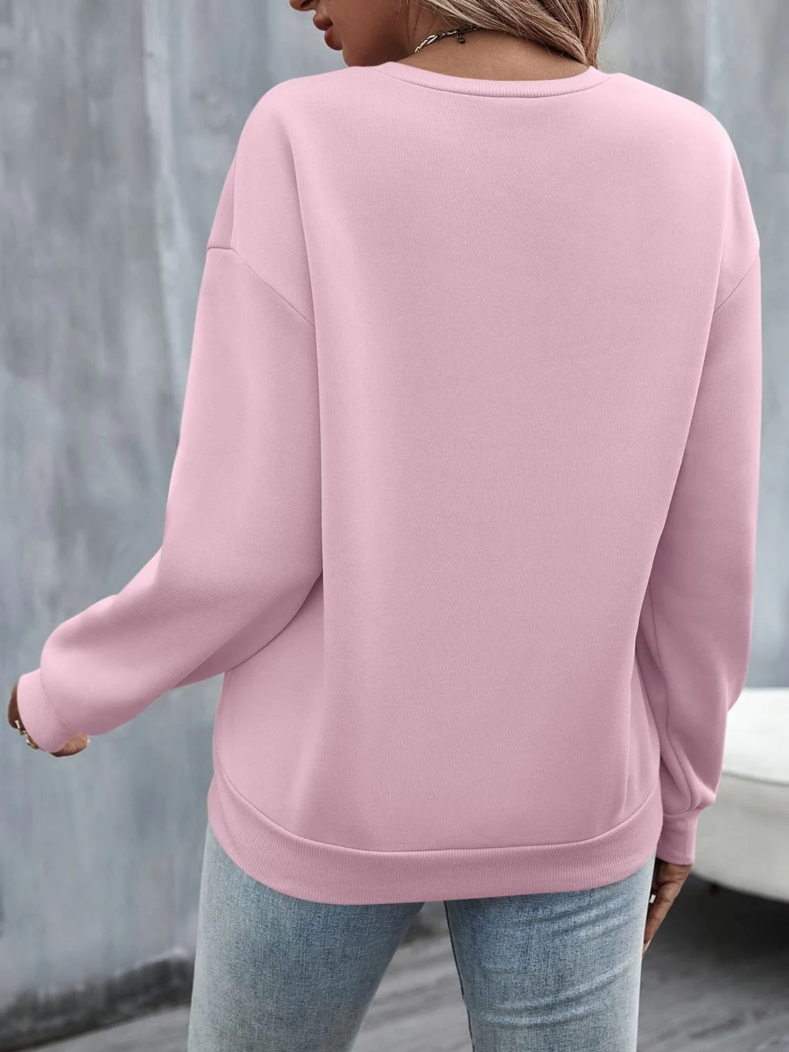 Джемпер Minetom Женский с принтом букв, с длинными рукавами, пуловер с круглым вырезом на осень/зиму, свободный, повседневный топ для спорта, Streetwear, без капюшона, фото №3