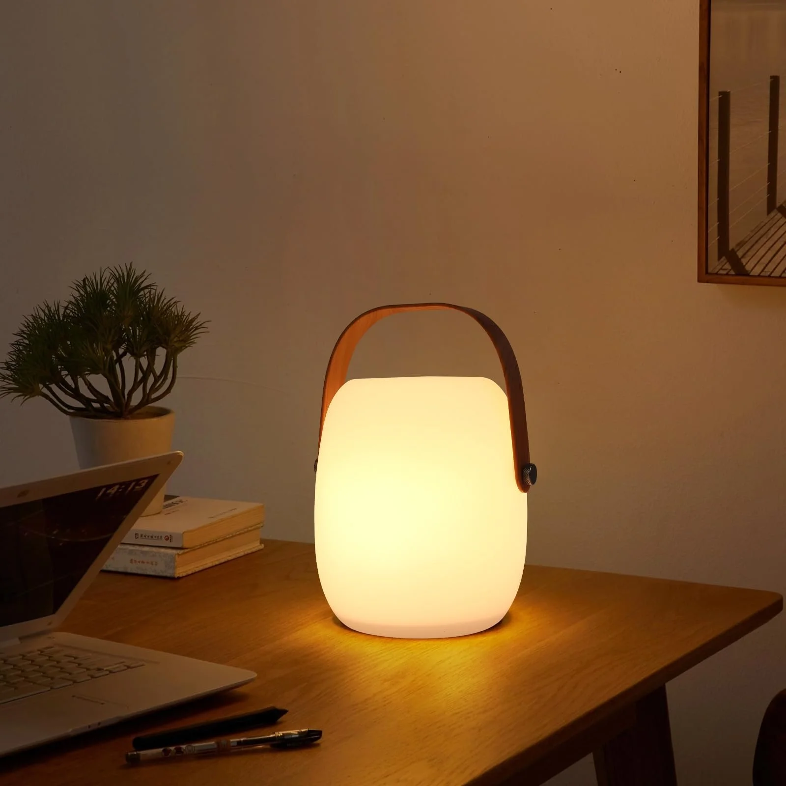 Настільна лампа ZWOOS LED акумуляторна бездротова RGB з ефектом свічки IP54 з пультом ДК, фото №7